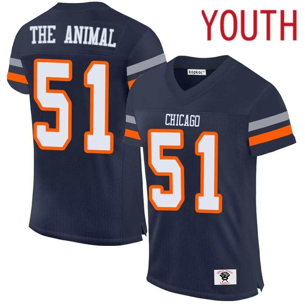 Youth Chicago Bears 51 The Animal blue2024 Nike Limited NFL throwback Jersey